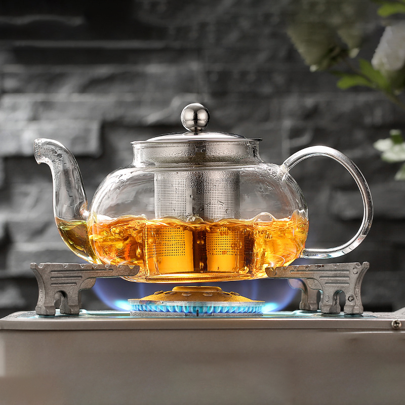 Coffee Tea Games - 600/800ml Heat Resistant Glass Teapot Flower