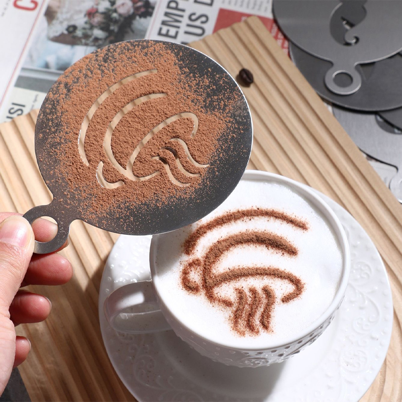 Coffee Stencil Art - 4PCS/Set Stainless Steel Coffee Stencil Set