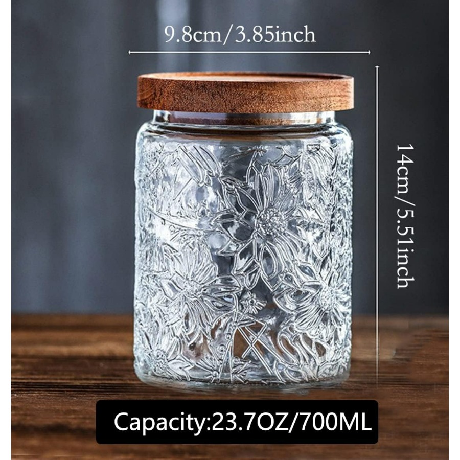 ANSQU Vintage Glass Jar with L - مراجعة Tea Coffee Sugar Container وسعره