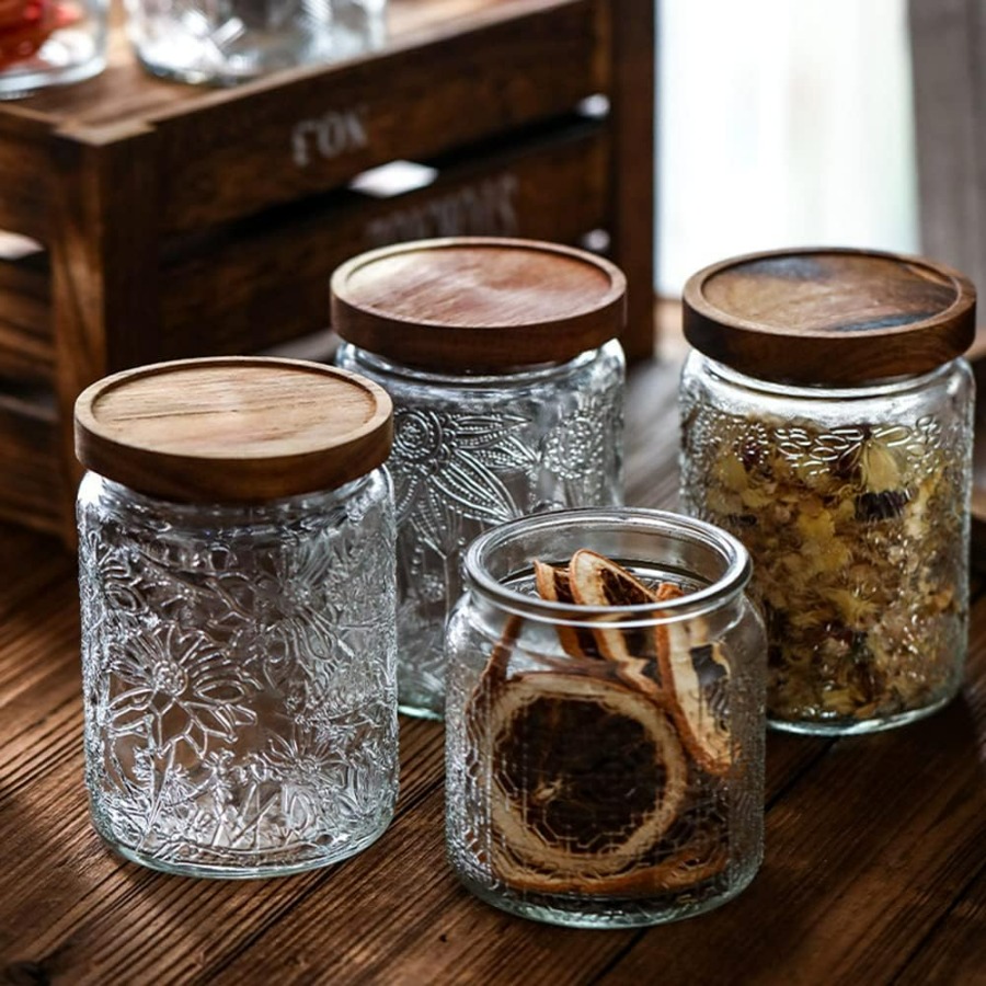 ANSQU Vintage Glass Jar with L - مراجعة Tea Coffee Sugar Container وسعره