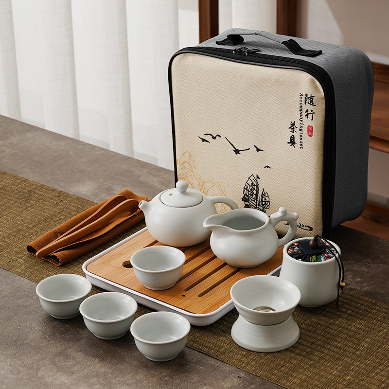 Portable Travel Ceramic Chines - مراجعة Gongfu Tea Set وسعره