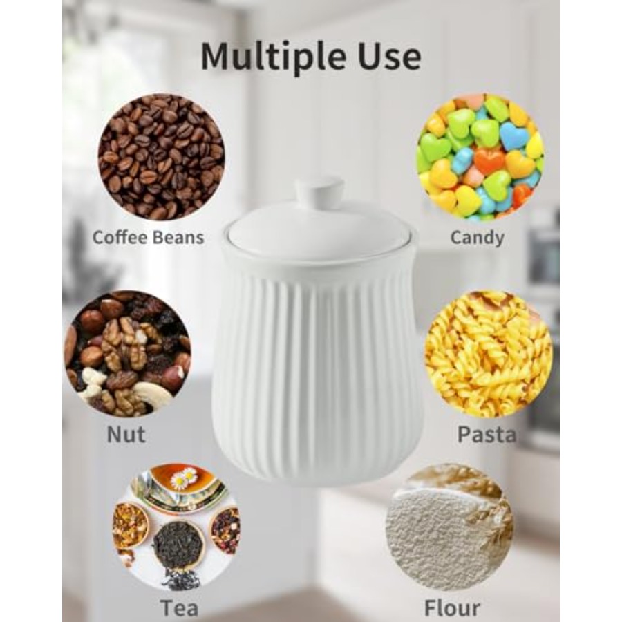 Food Storage Containers with L - مراجعة Tea Coffee Sugar Container وسعره