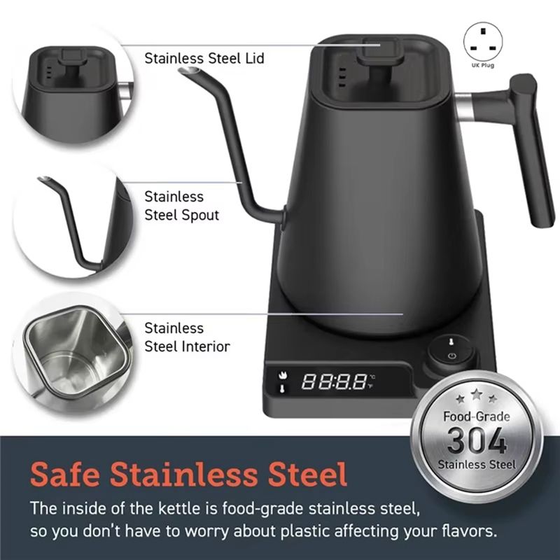 Gooseneck Electric Kettle With - مراجعة Coffee Tea Uk وسعره