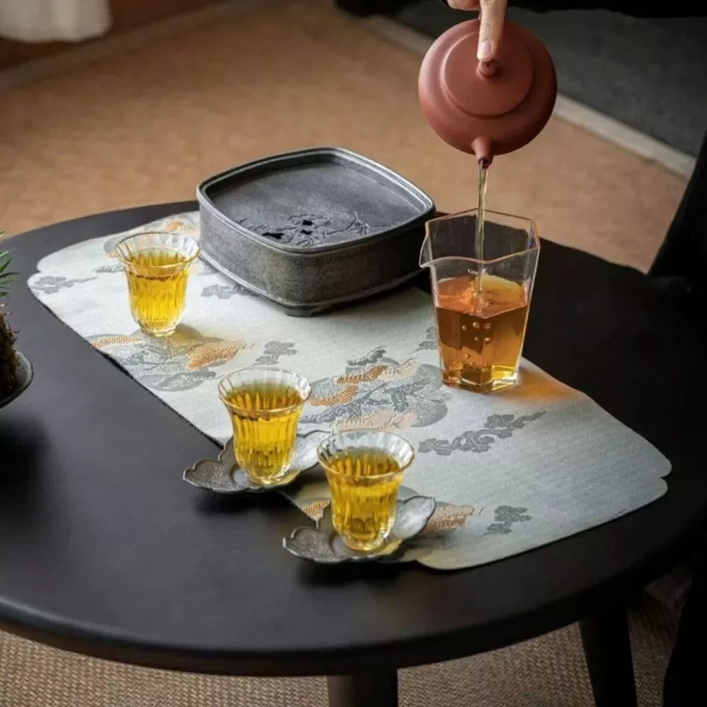 New Thick Tea Mat Embroidered  - مراجعة Bamboo Tea Tray وسعره