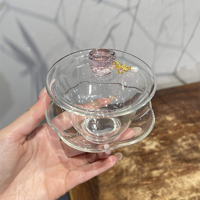 Pink High Borosilicate Glass G - مراجعة Gongfu Tea Set وسعره