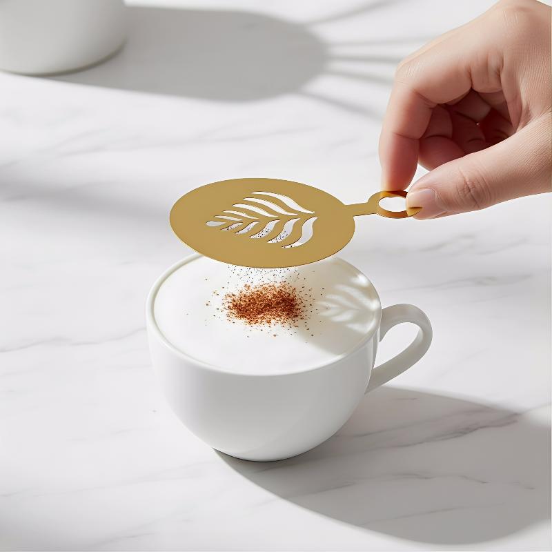 4Pcs Stainless Steel Coffee St - مراجعة Coffee Stencil Art وسعره
