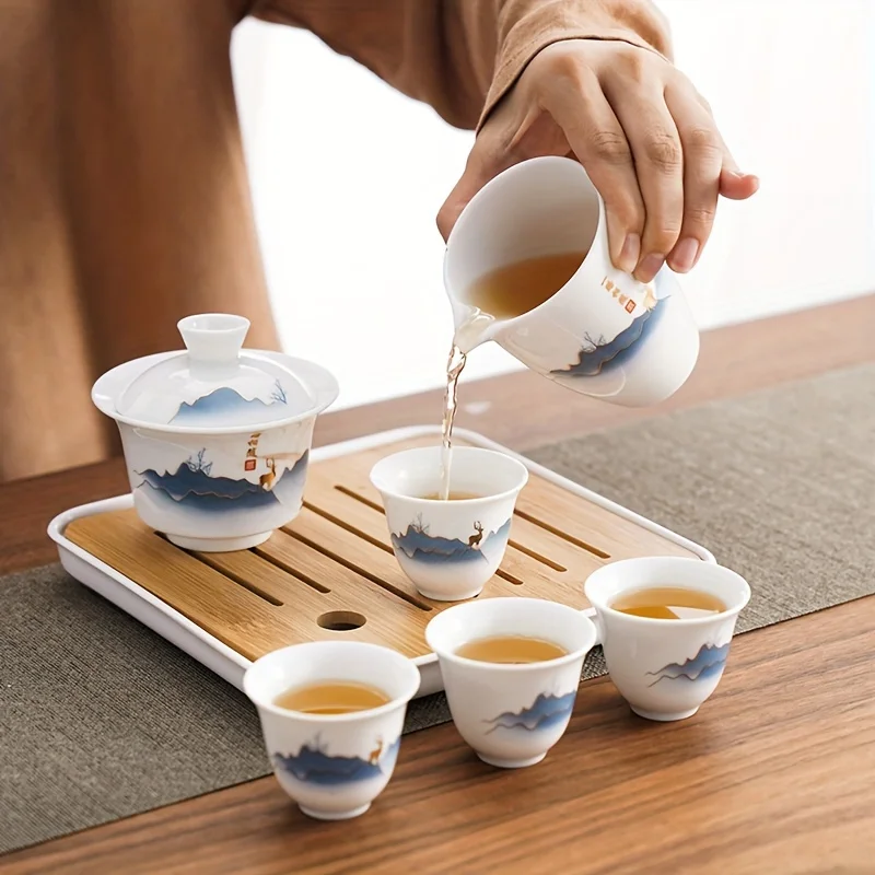 Ceramic Chinese Kung Fu Tea Se - مراجعة Gongfu Tea Set وسعره