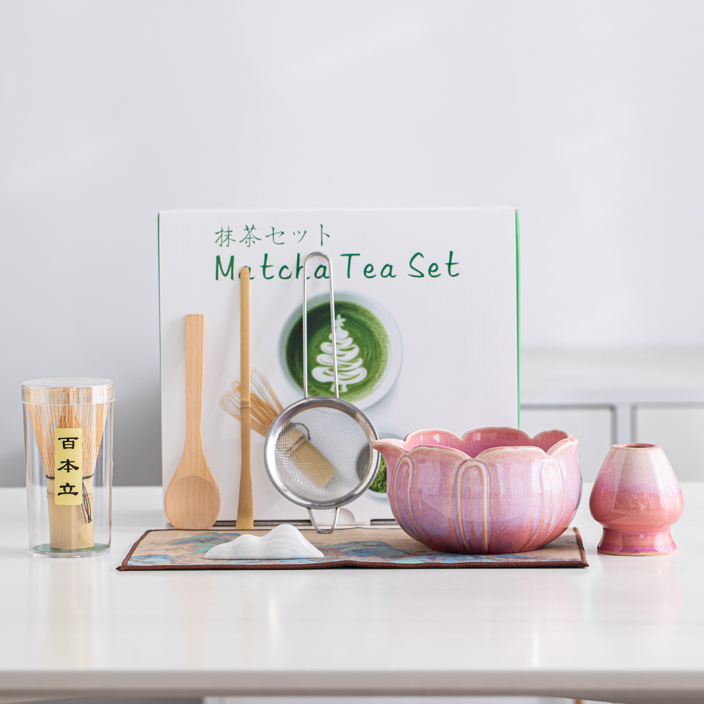 8PCS Lotus Pattern Matcha Tea  - مراجعة Matcha Whisk Set وسعره