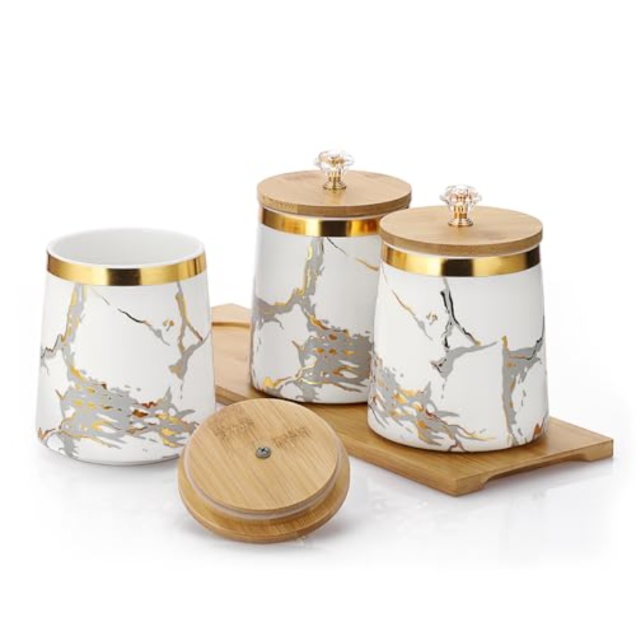 Set of 3 Canisters Set for Sug - مراجعة Coffee Tea And Sugar Set وسعره