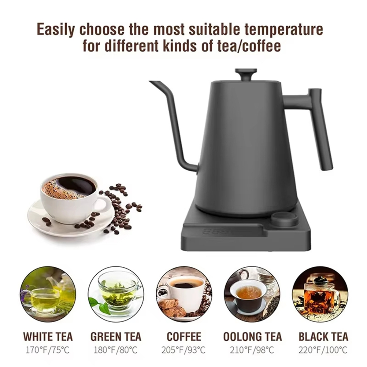FZFZ Gooseneck Electric Kettle - مراجعة Coffee Tea Uk وسعره