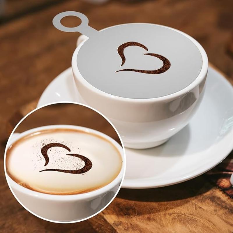 4Pcs/Set Stainless Steel Coffe - مراجعة Coffee Stencil Art وسعره