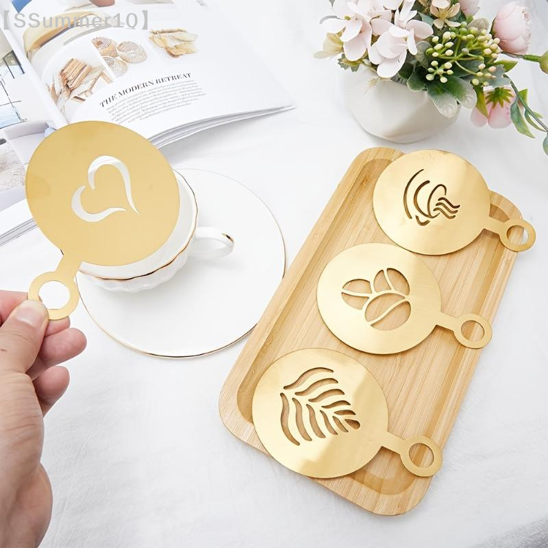 【SSummer10】4Pcs/Set Stainless  - مراجعة Coffee Stencil Art وسعره