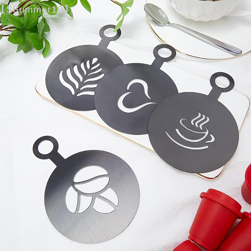 【SSummer10】4Pcs/Set Stainless  - مراجعة Coffee Stencil Art وسعره