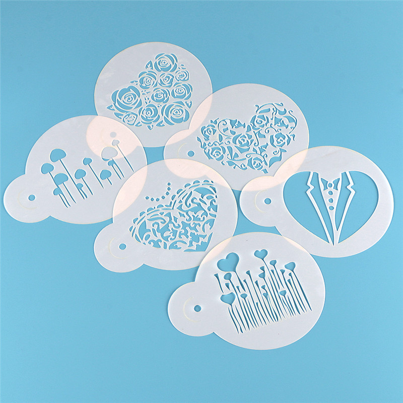 Aomily 6pcs/Set Valentine's Da - مراجعة Coffee Stencil Art وسعره