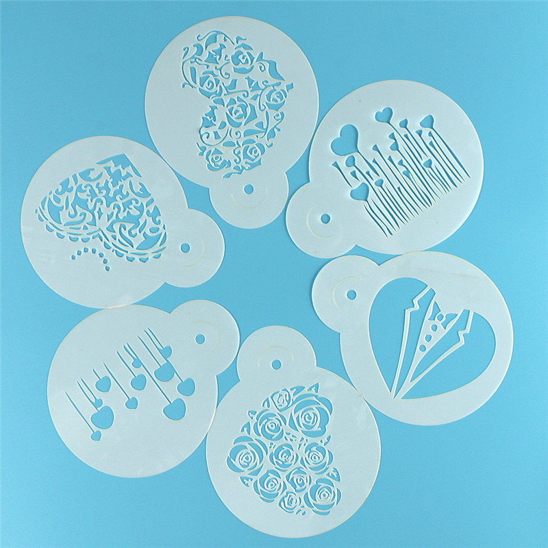 Aomily 6pcs/Set Valentine's Da - مراجعة Coffee Stencil Art وسعره