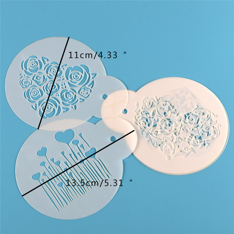 Aomily 6pcs/Set Valentine's Da - مراجعة Coffee Stencil Art وسعره