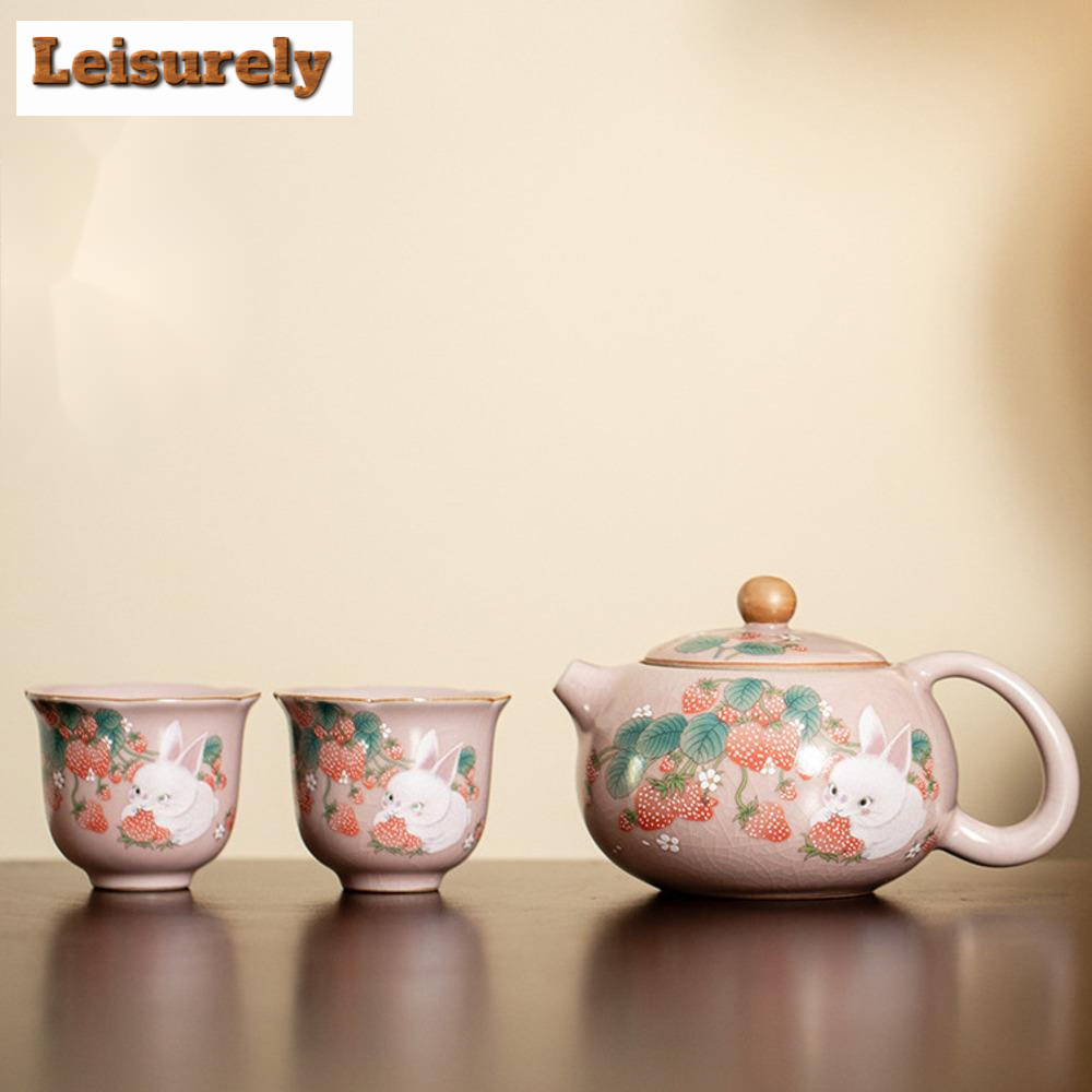Antique Pink Ru Kiln Teacup St - مراجعة Gongfu Tea Set وسعره