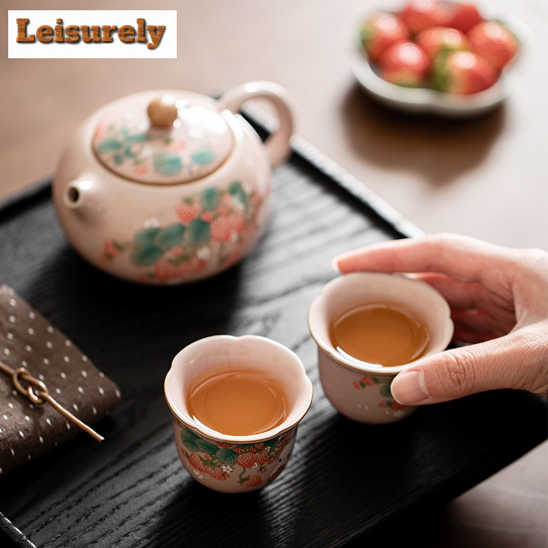 Antique Pink Ru Kiln Teacup St - مراجعة Gongfu Tea Set وسعره