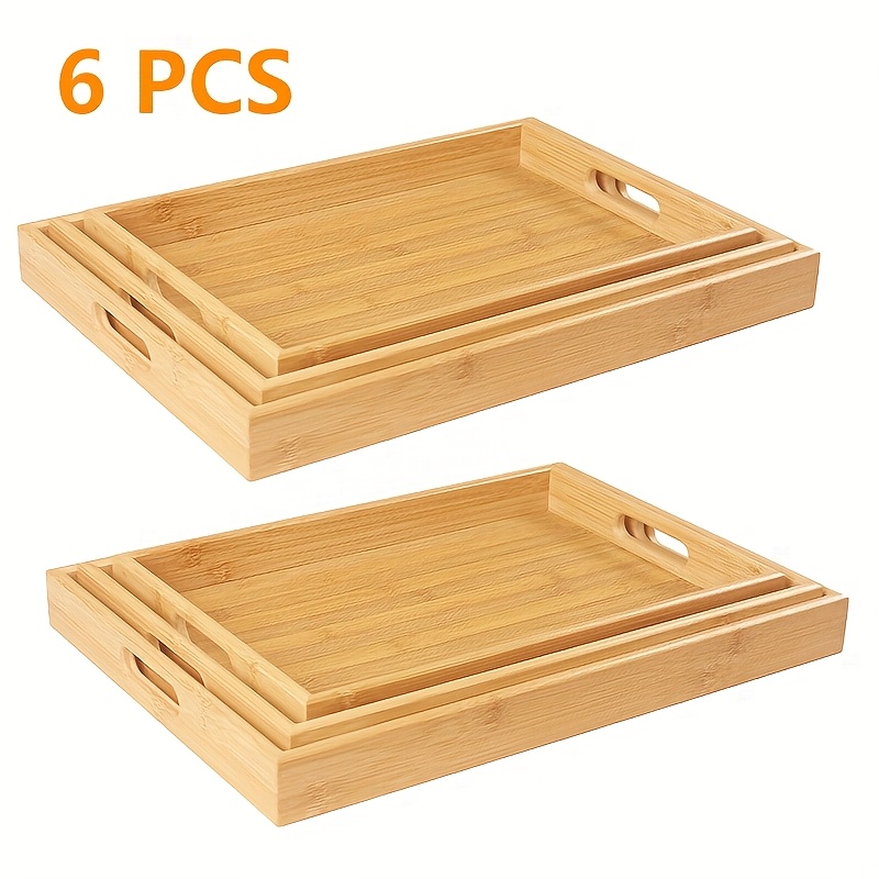 Bamboo Serving Tray Kitchen Fo - مراجعة Bamboo Tea Tray وسعره