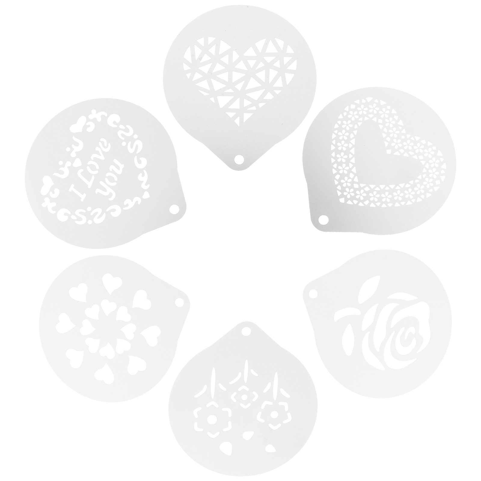 6Pcs Latte Art Stencils Stainl - مراجعة Coffee Stencil Art وسعره