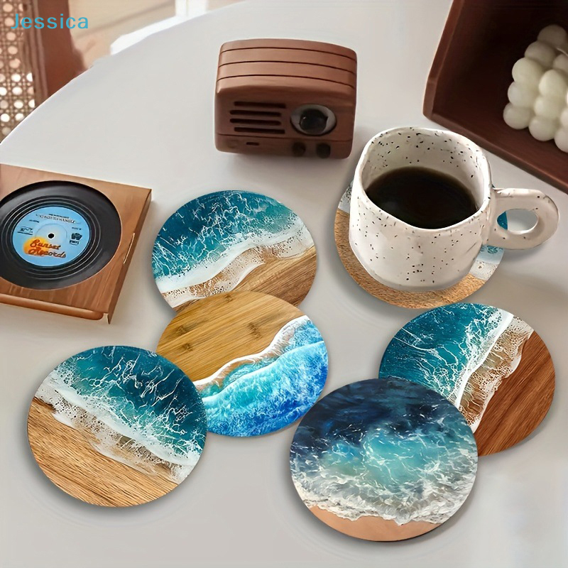 ♥Ocean Wave & Wood Grain Coast - مراجعة Coffee Tea And Sugar Set وسعره