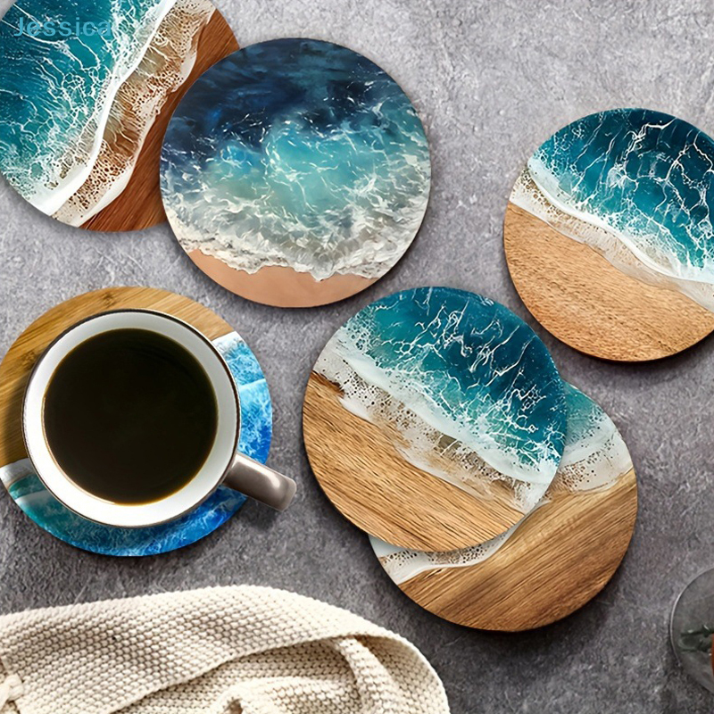 ♥Ocean Wave & Wood Grain Coast - مراجعة Coffee Tea And Sugar Set وسعره