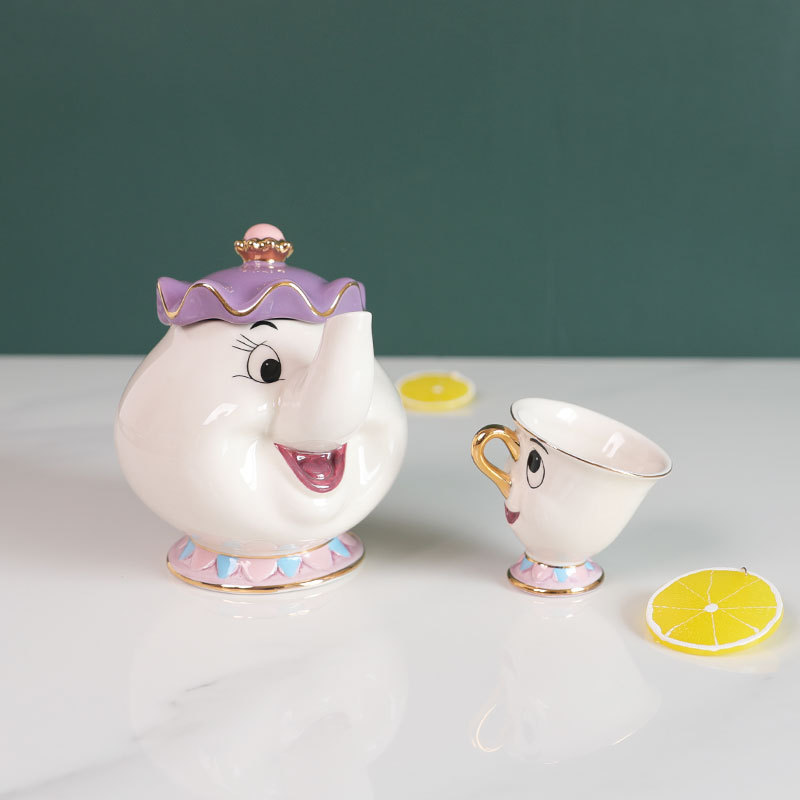 Hot Teapot Cartoon Beauty And  - مراجعة Coffee Tea And Sugar Set وسعره