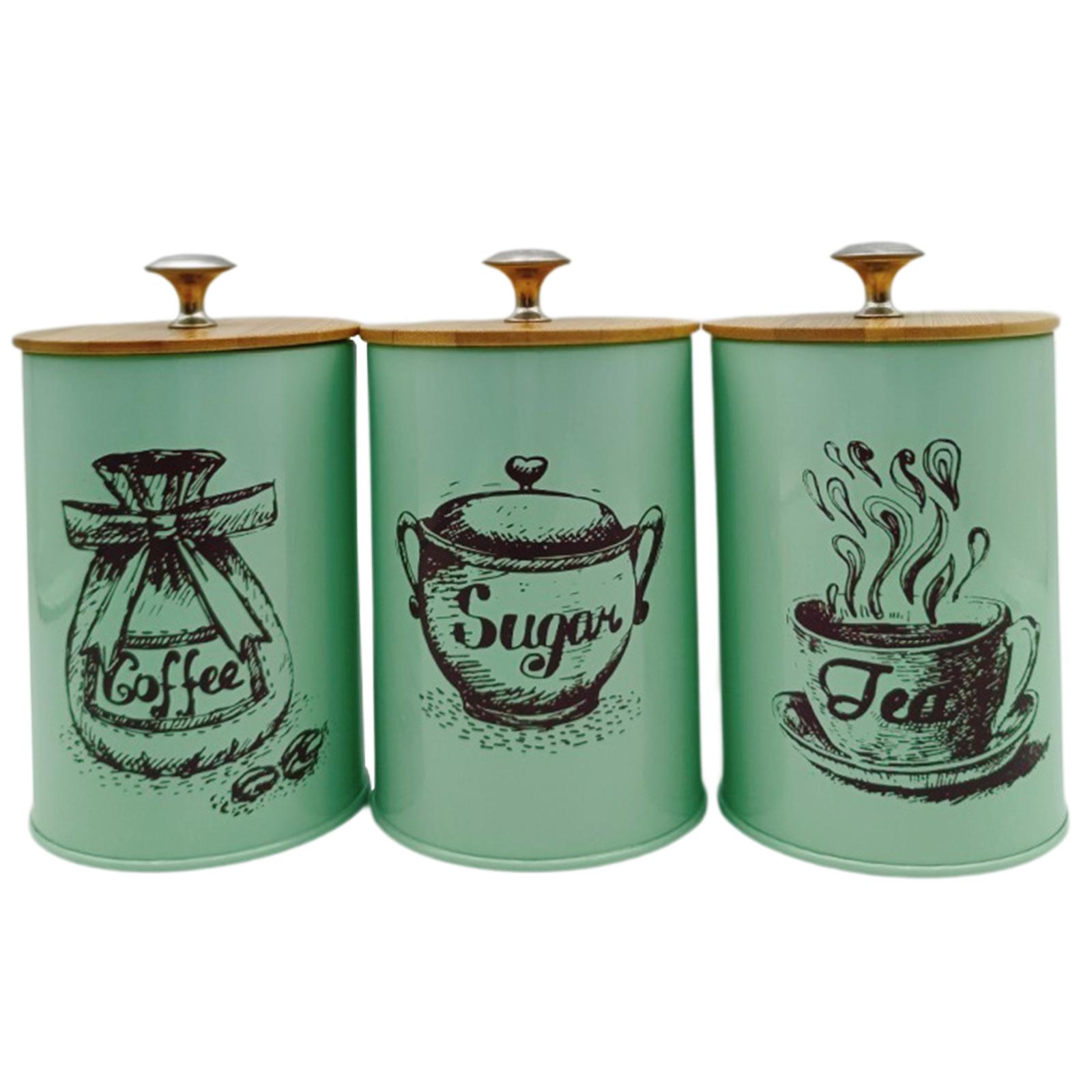 3Pcs Sealed Coffee Canister Se - مراجعة Tea Coffee Sugar Container وسعره