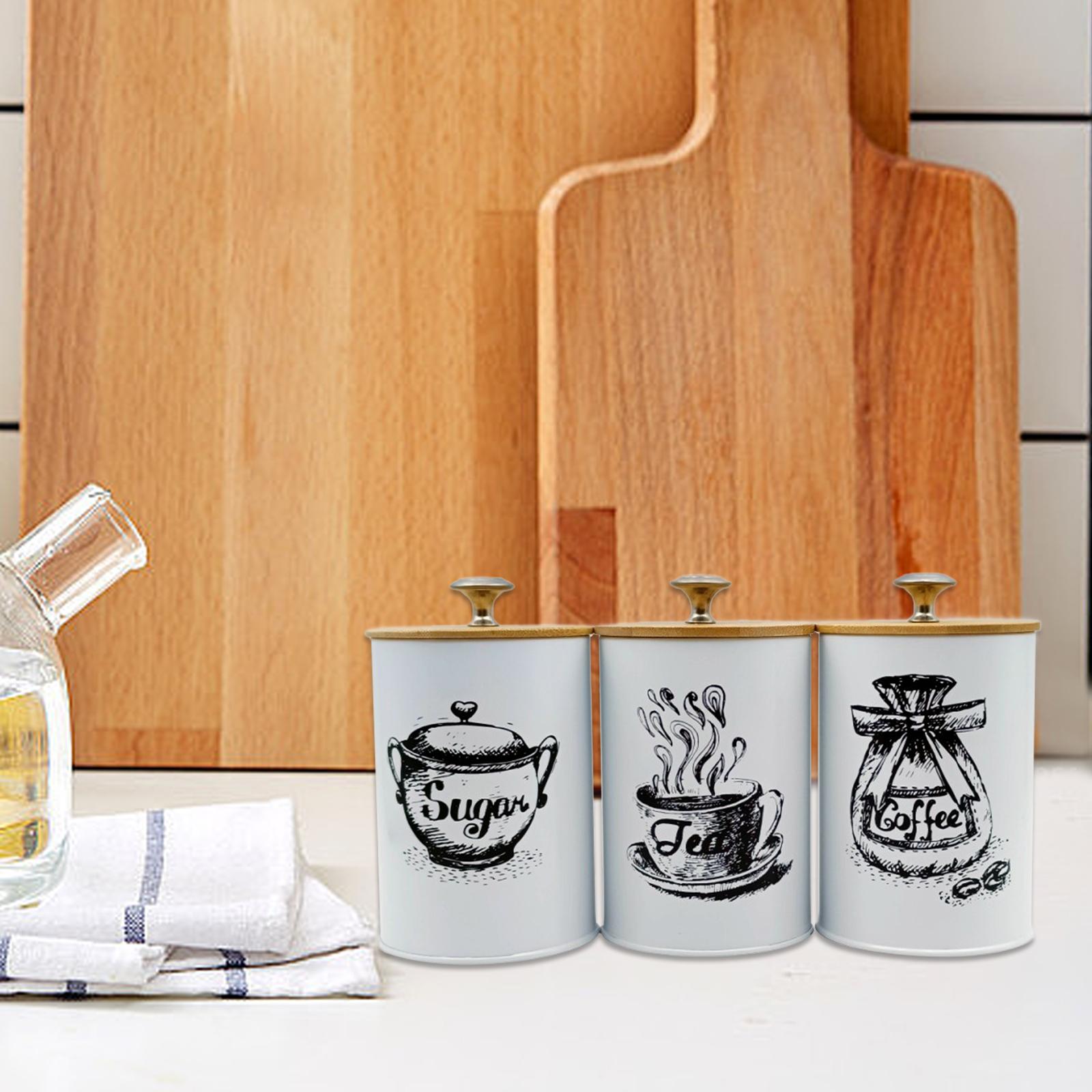 3Pcs Sealed Coffee Canister Se - مراجعة Tea Coffee Sugar Container وسعره