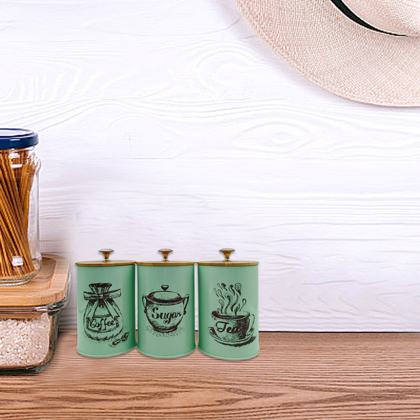 3Pcs Sealed Coffee Canister Se - مراجعة Tea Coffee Sugar Container وسعره