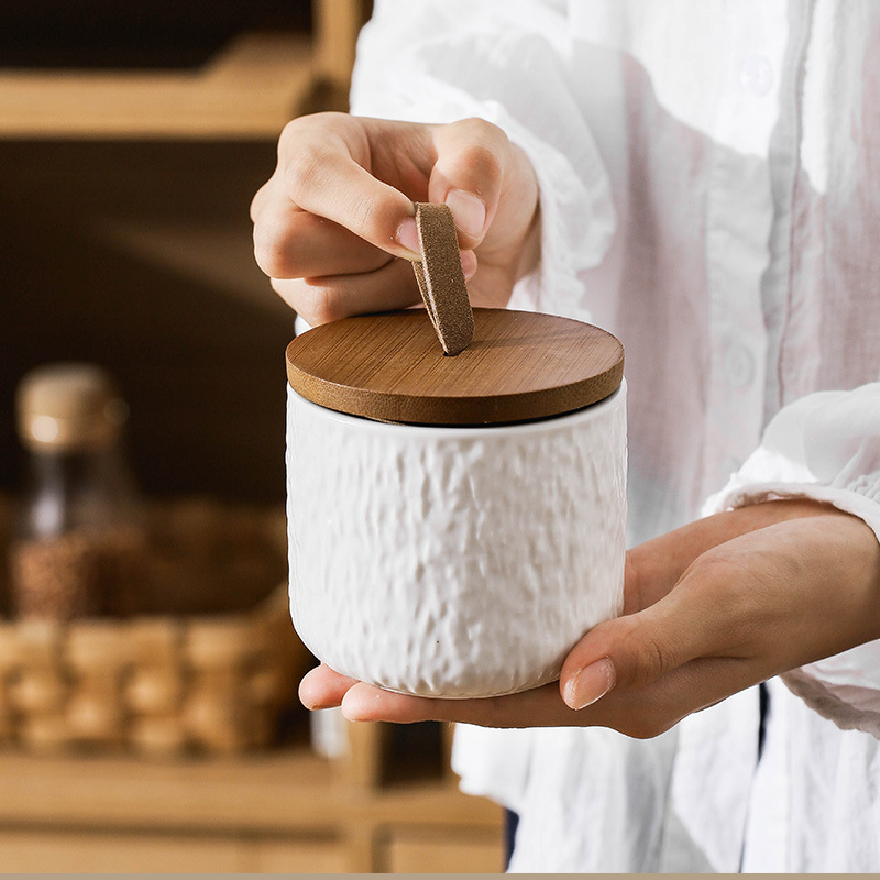 Rock Pattern Ceramic Tea Stora - مراجعة Tea Coffee Sugar Container وسعره