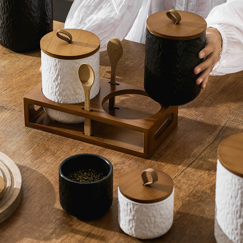 Rock Pattern Ceramic Tea Stora - مراجعة Tea Coffee Sugar Container وسعره