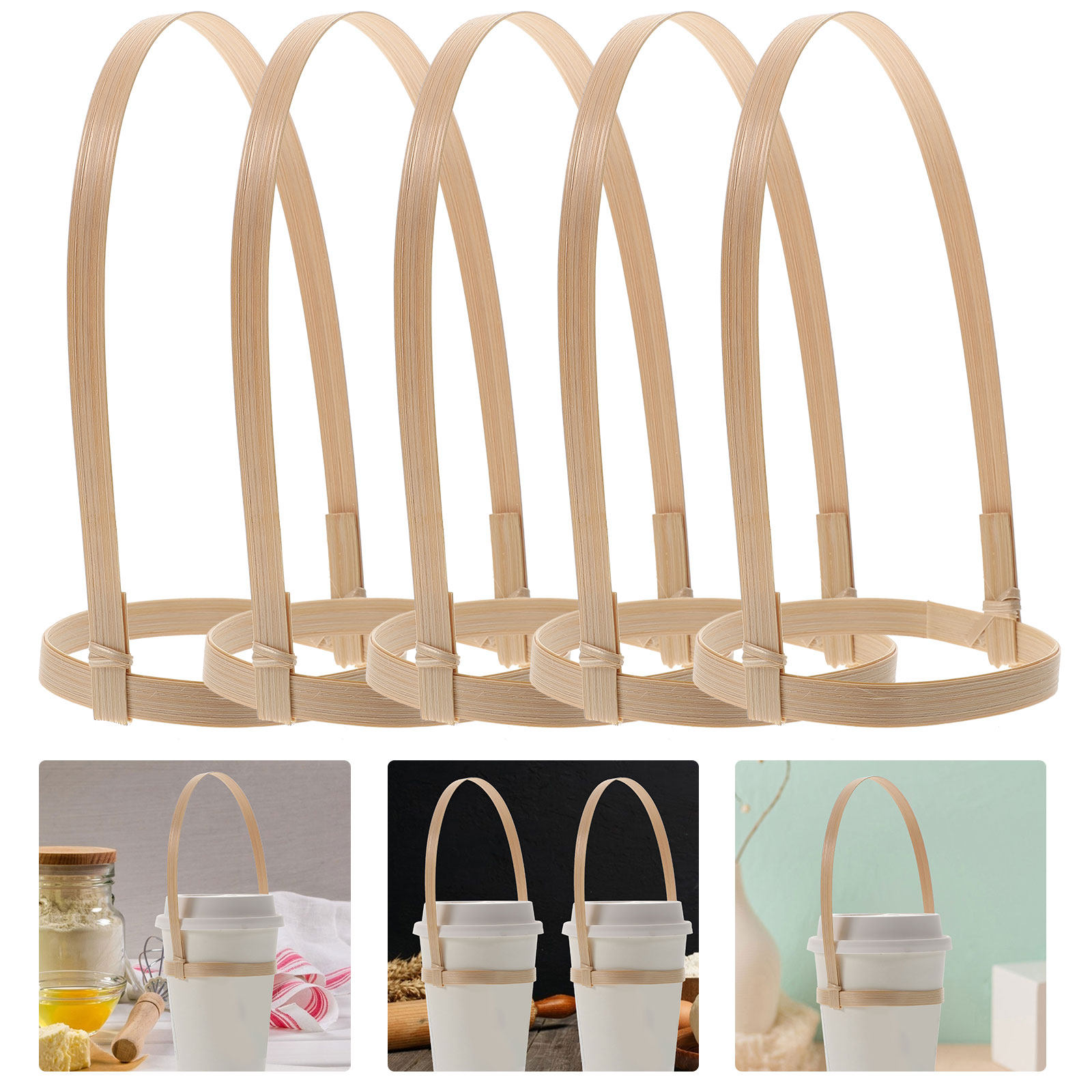 10Pcs Bamboo Drink Cup Carrier - مراجعة Bamboo Tea Tray وسعره