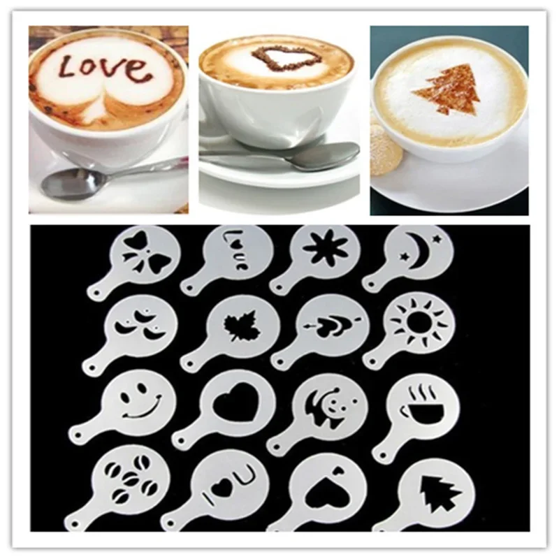 16Pcs/Set Coffee Mold Latte Ca - مراجعة Coffee Stencil Art وسعره