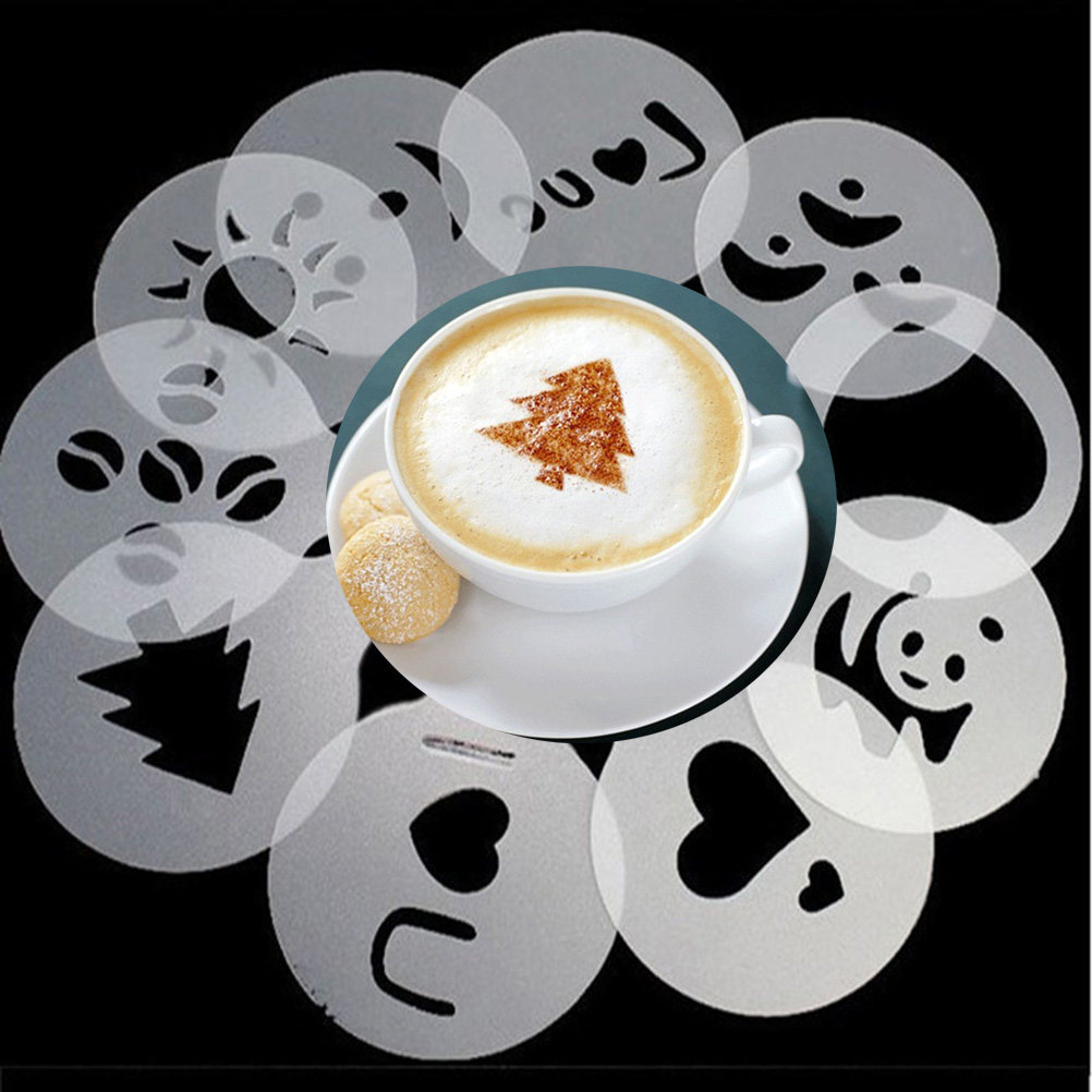 16Pcs Coffee Art Stencils Temp - مراجعة Coffee Stencil Art وسعره