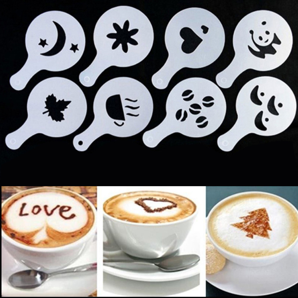 16Pcs Coffee Art Stencils Temp - مراجعة Coffee Stencil Art وسعره