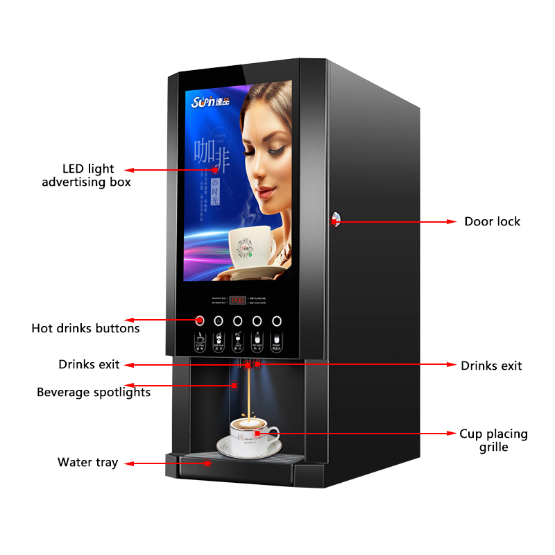 RTS E-30SW SUPIN Instant Coffe - مراجعة Coffee Tea Vending Machine وسعره