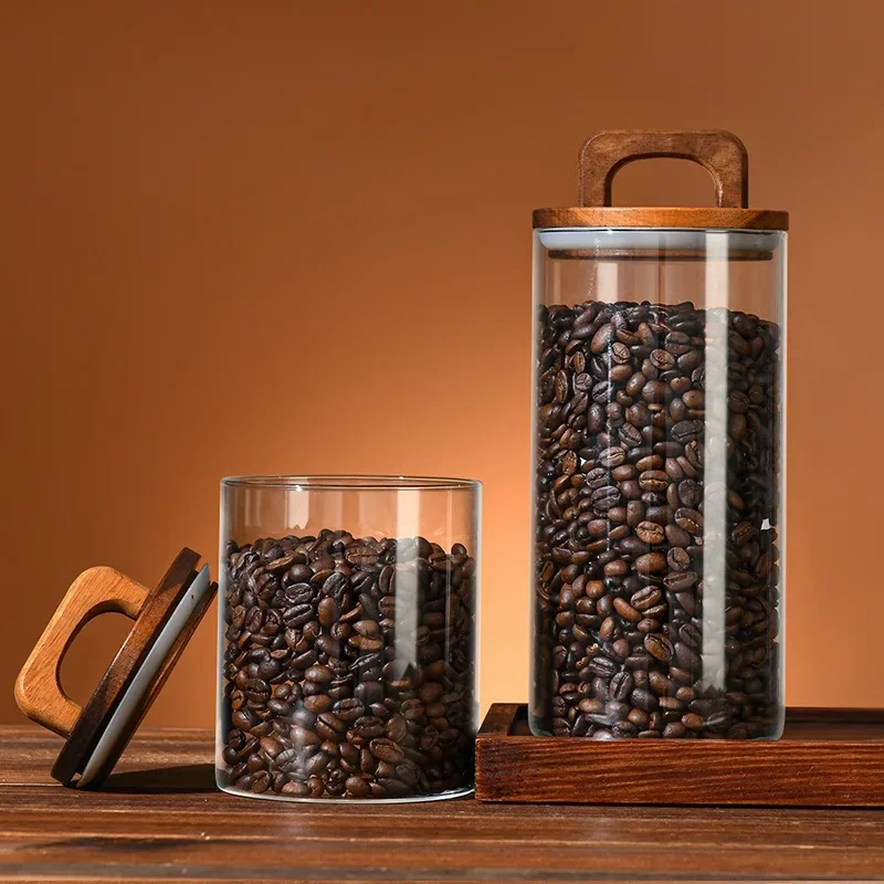 Clear Glass Jar with Bamboo Li - مراجعة Tea Coffee Sugar Container وسعره