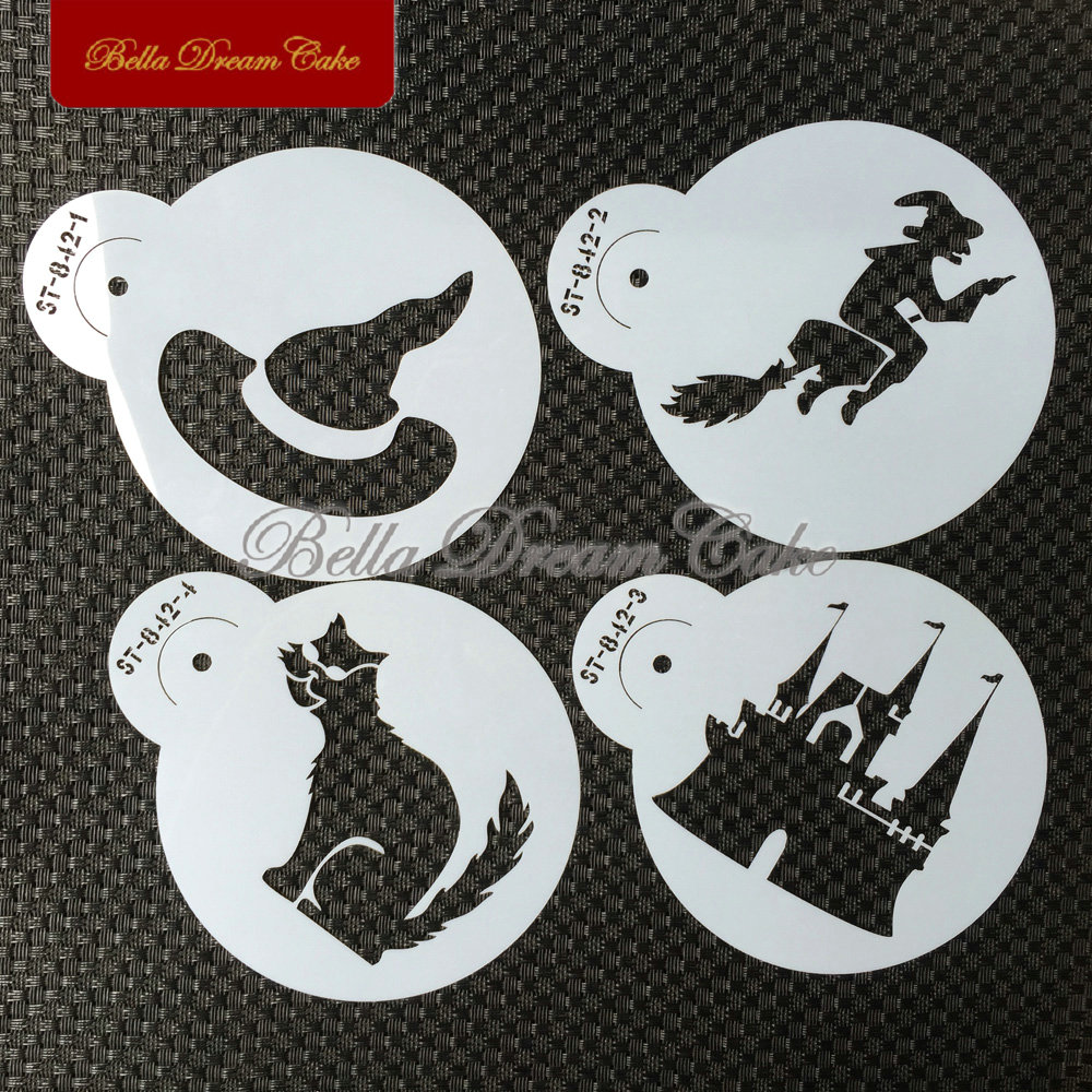 Halloween Glost Hat Cat Cookie - مراجعة Coffee Stencil Art وسعره