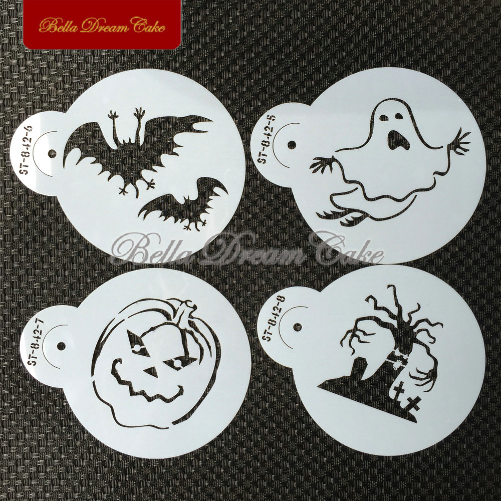 Halloween Glost Hat Cat Cookie - مراجعة Coffee Stencil Art وسعره