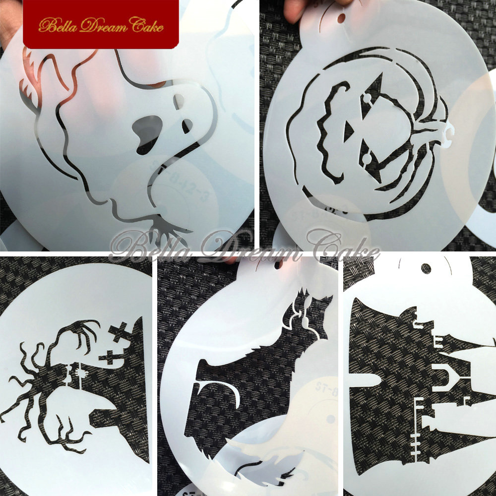 Halloween Glost Hat Cat Cookie - مراجعة Coffee Stencil Art وسعره