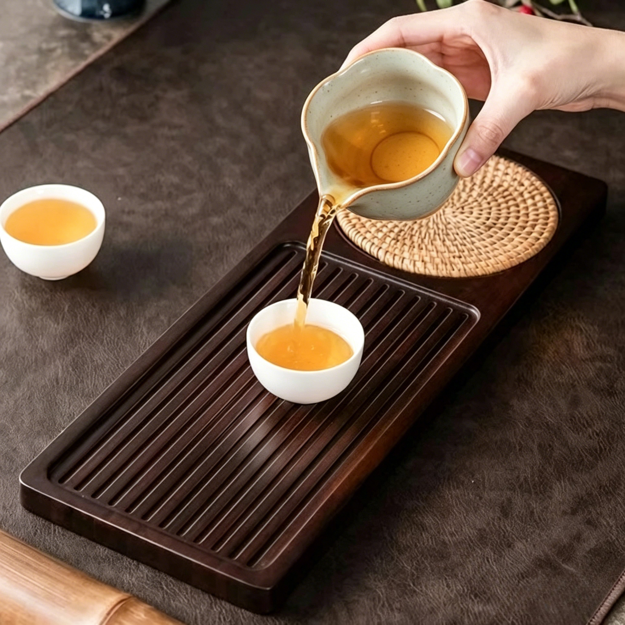 Dry Brew Bamboo Tea Tray with  - مراجعة Bamboo Tea Tray وسعره