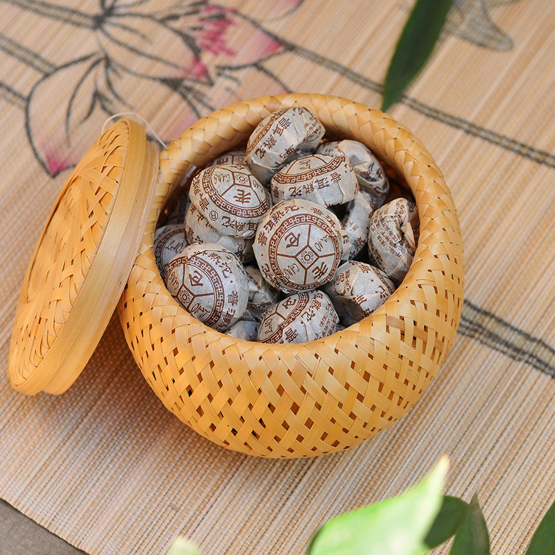 Bamboo woven small basket doub - مراجعة Bamboo Tea Tray وسعره