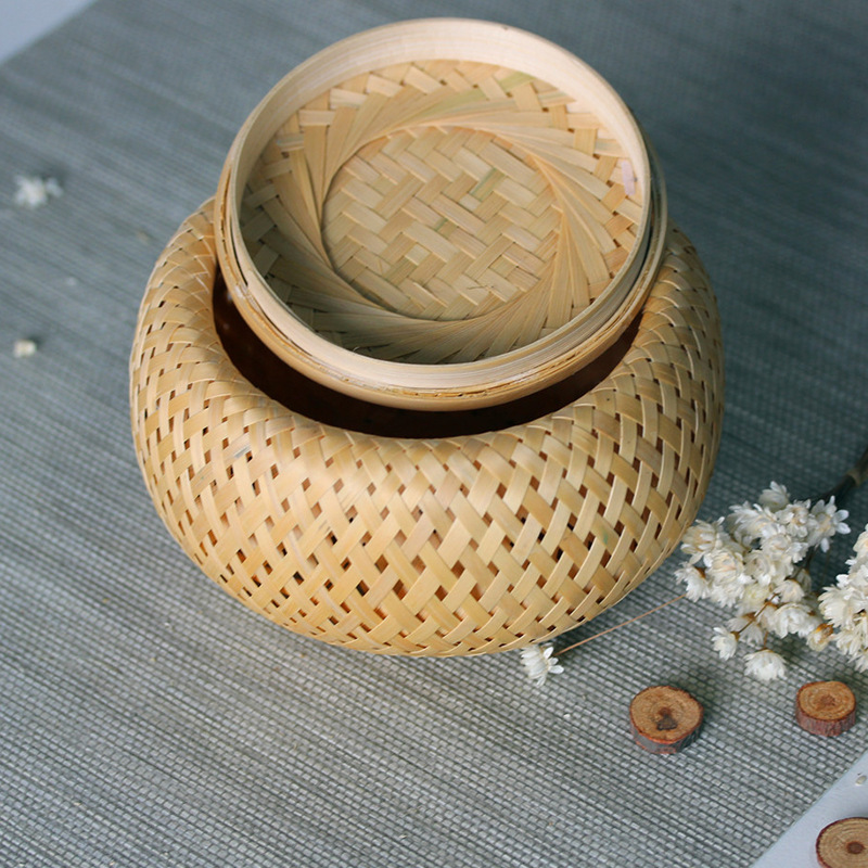 Bamboo woven small basket doub - مراجعة Bamboo Tea Tray وسعره