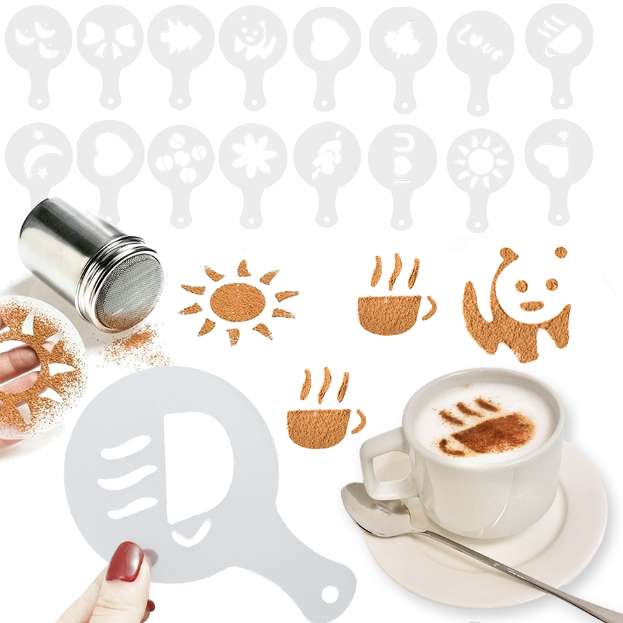 16pcs Coffee Latte Art Stencil - مراجعة Coffee Stencil Art وسعره