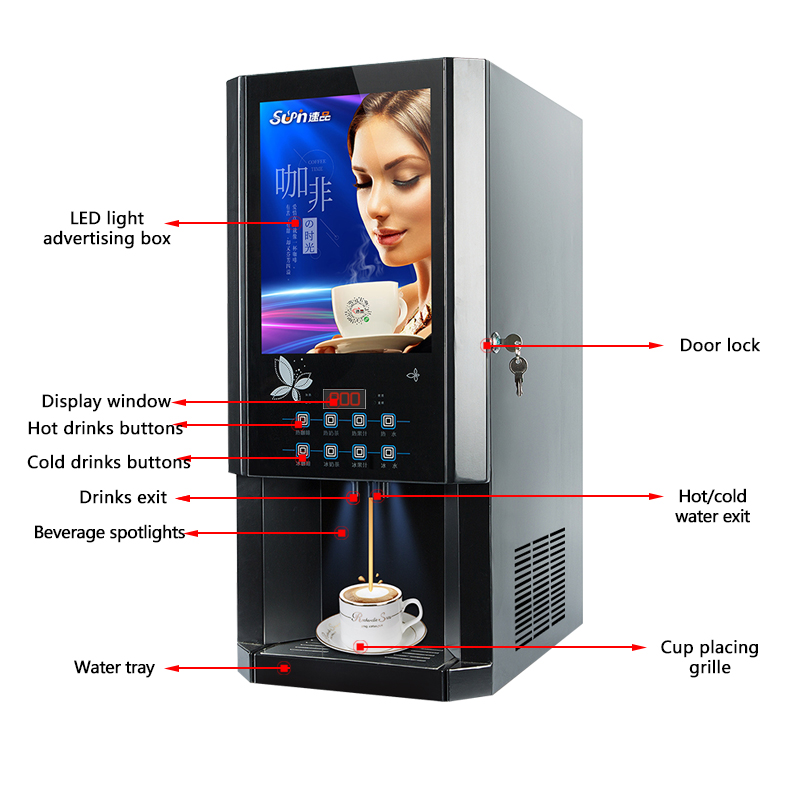 30SCW-8 Hot Ice Instant Coffee - مراجعة Coffee Tea Vending Machine وسعره