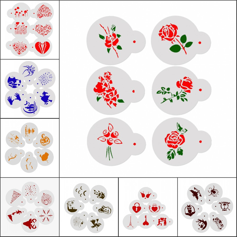 Aomily 6pcs/Set Special Variou - مراجعة Coffee Stencil Art وسعره