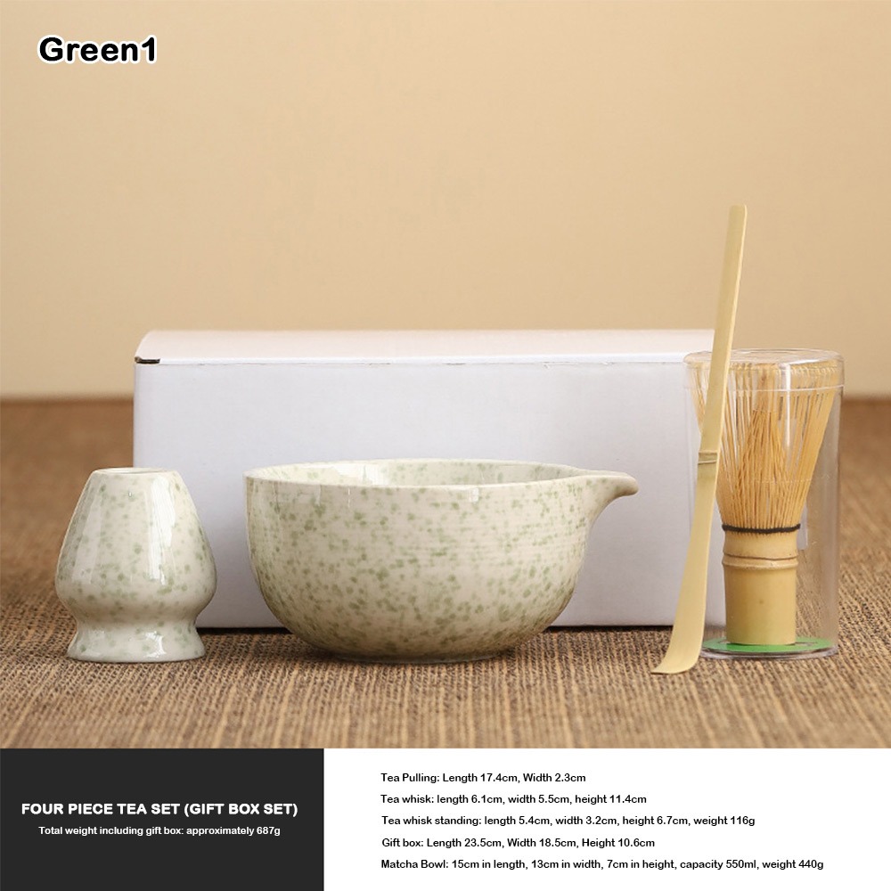 4PCS Ceramic Bamboo Japanese M - مراجعة Matcha Whisk Set وسعره