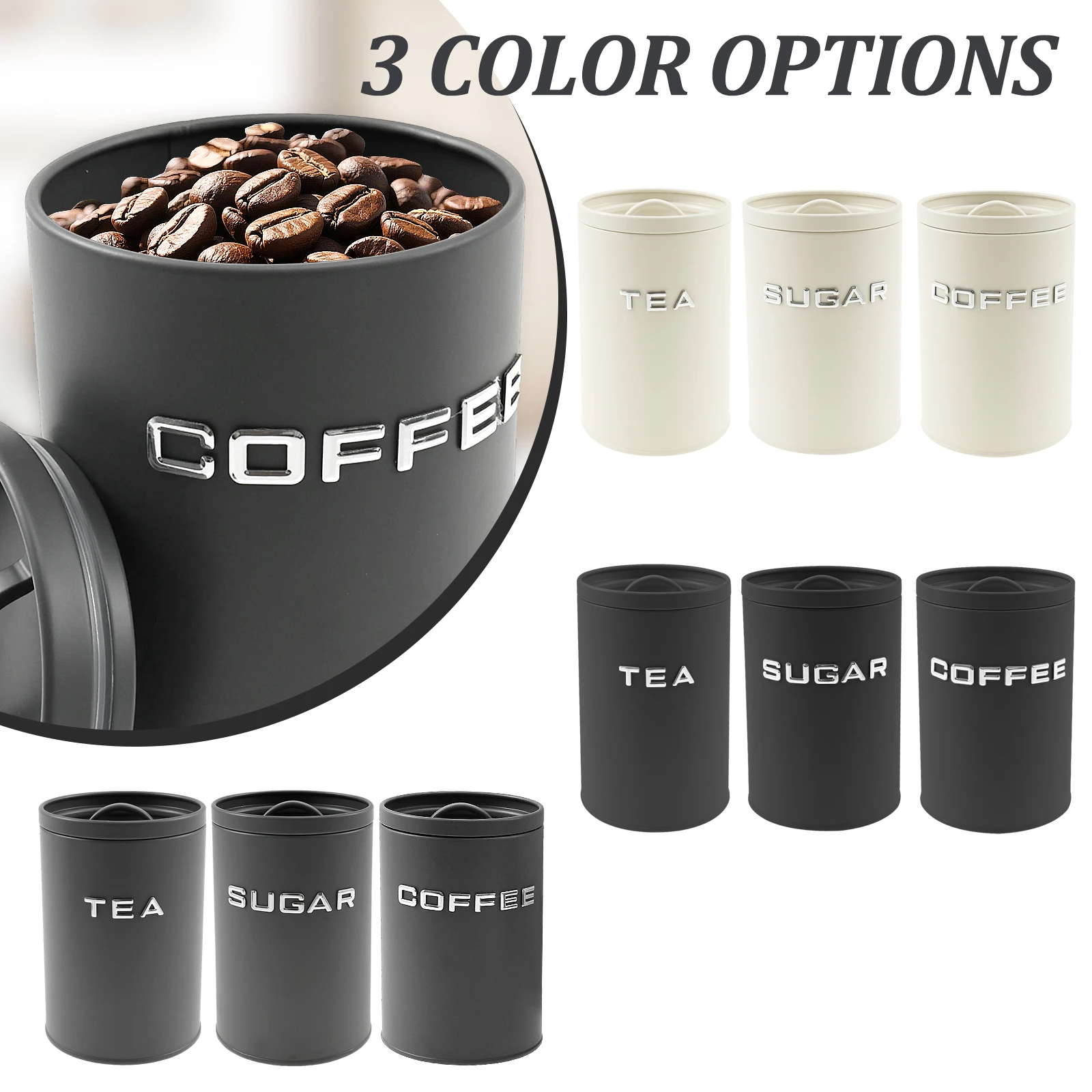 3 Pcs Tea Coffee Sugar Caniste - مراجعة Tea Coffee Sugar Container وسعره