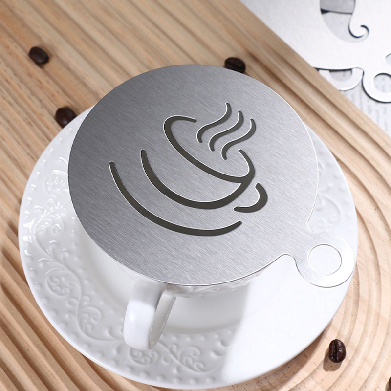 4PCS/Set  Stainless Steel Coff - مراجعة Coffee Stencil Art وسعره